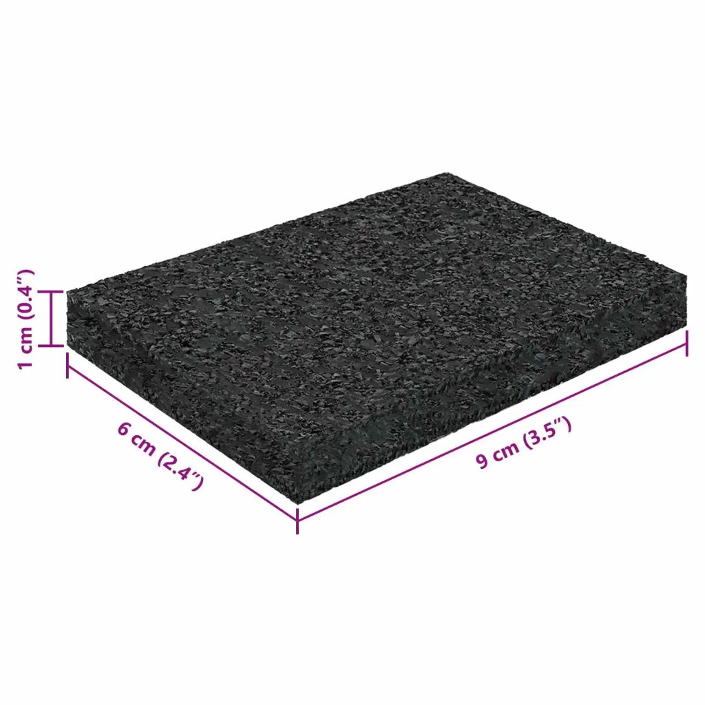 Pad per patio in granuli di gomma Nero 6 x 9 x 1 cm Gomma