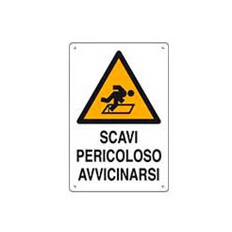 Cartello di pericolo scavi pericoloso avvicinarsi cm 50x70