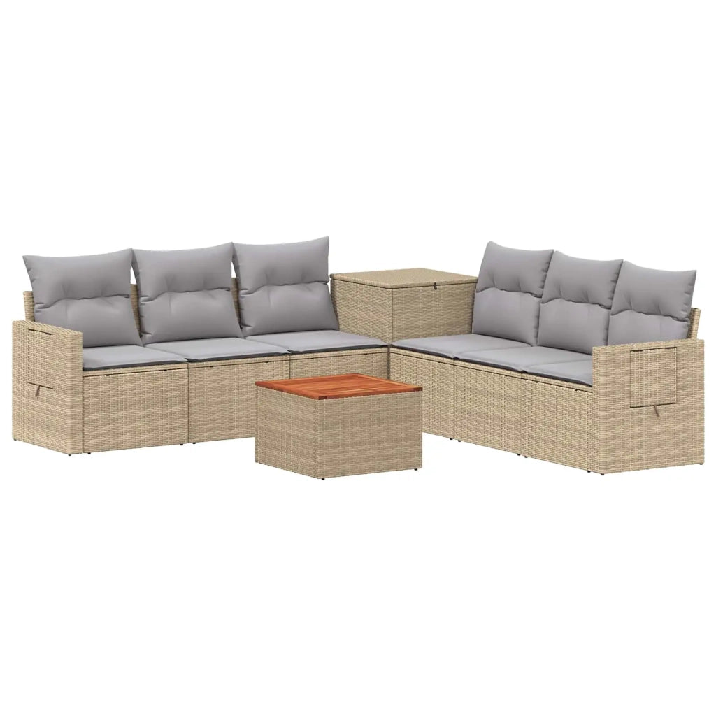 Set di divani 8 pz Beige e Grigio Chiaro 3448397