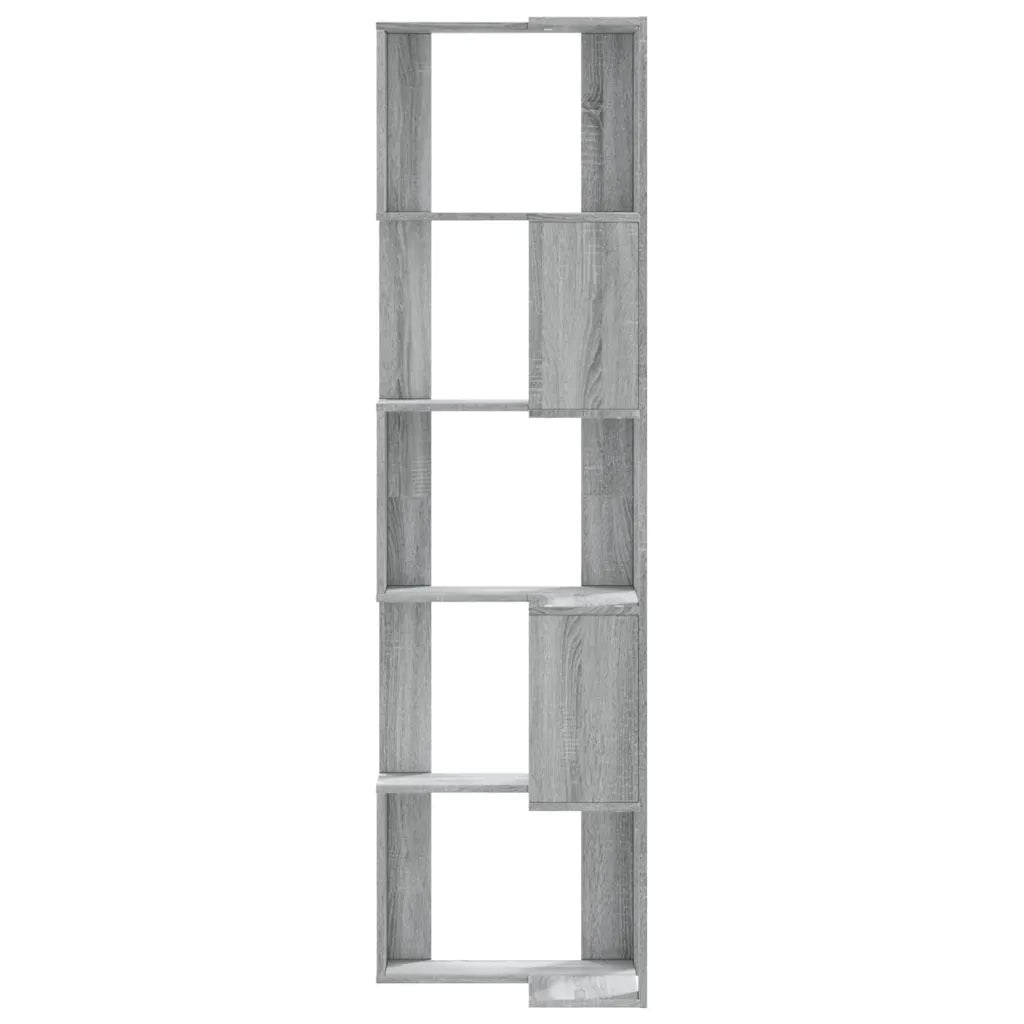 Libreria Angolare 5Ripiani Grigio Sonoma 50x50x179 cm Legno