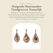 Materiale di decorazione per la cucina - 3 pezzi - Contenitori di conservazione - Decorazione - Cestini a mano - Opzione di conservazione - Piuma di gallina naturale - Beige - Contenitore di conservazione