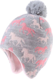 Muffa unisex per bambino - cappello di lana con fiocco - cappello di moda per bambini - cappello caldo con protezione orecchio - cappello per bambini - adatto per bambini da 1,5 a 4 anni - colore grigio - 23*19cm