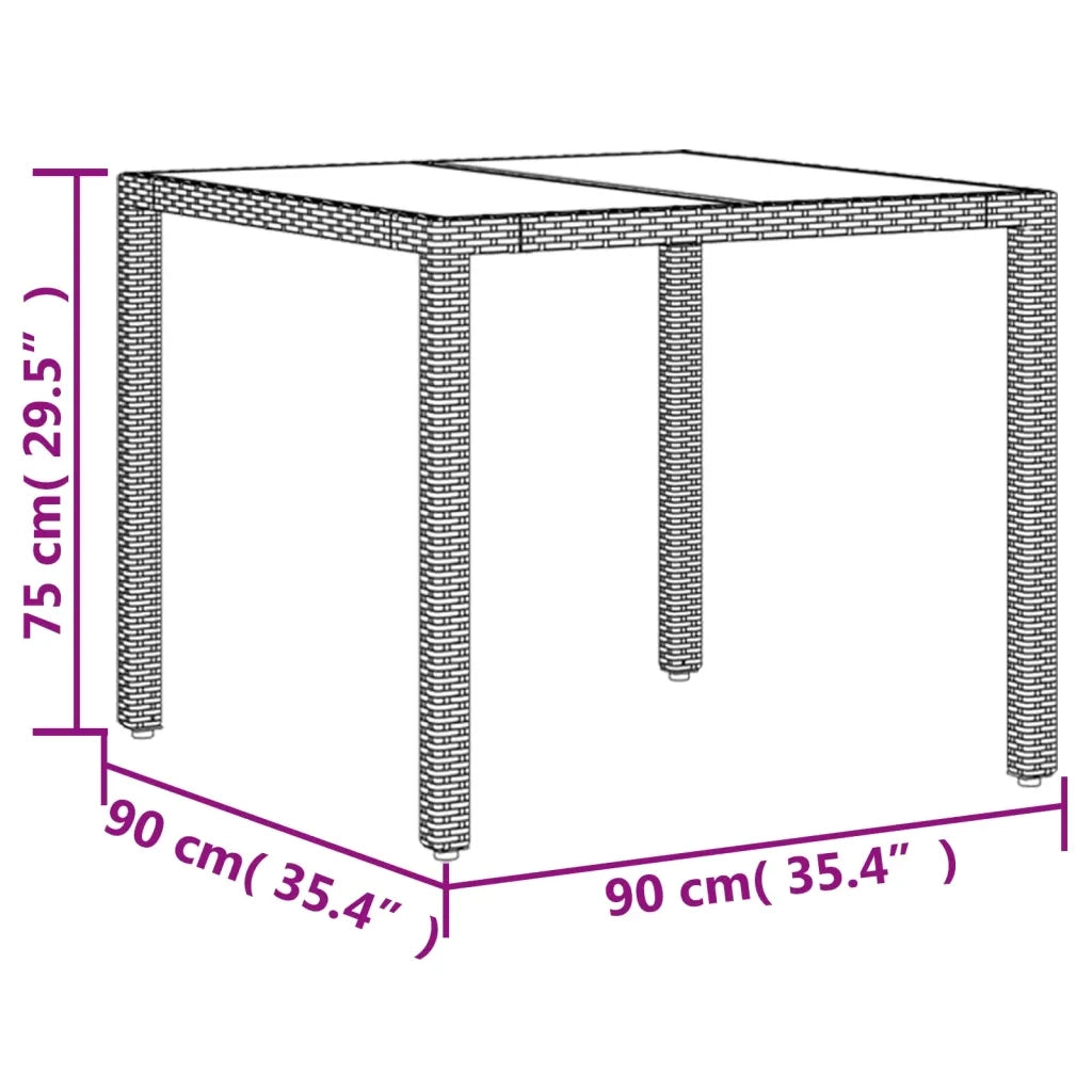 Set da Pranzo da Giardino 5 pz | Set Salotto da Giardino con Cuscini Polyrattan e Vetro