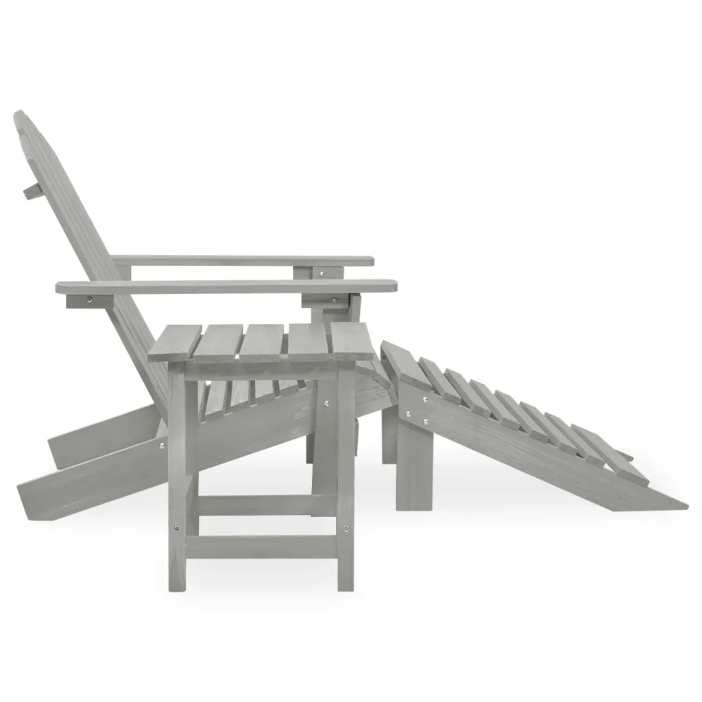 Sedia Giardino-Sedia da esterno Adirondack Ottomana Tavolo Abete Massello Grigio