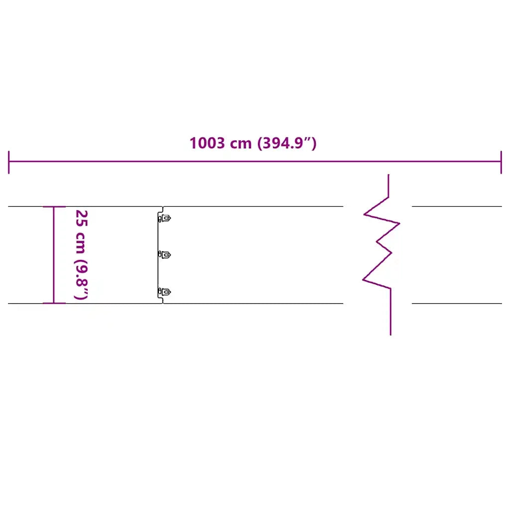Bordura per Prato 10 pz 25 x 103 cm Acciaio laminato a freddo 860169