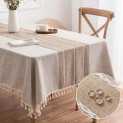 Tavolino in tessuto lino e cotone, impermeabile, lavabile, rettangolare, tovaglia da tavolo, per cucina, sala da pranzo, decorazione, interna, festa, esterna, giardino, sala da pranzo, feste, 140 x 220 cm, kaki