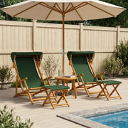 Lettino 4 pcs 3 Posizione Legno di Eucalipto Massello Verde 3407801