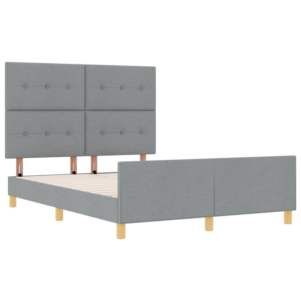 Struttura Letto Grigio Chiaro 140x200 cm Tessuto
