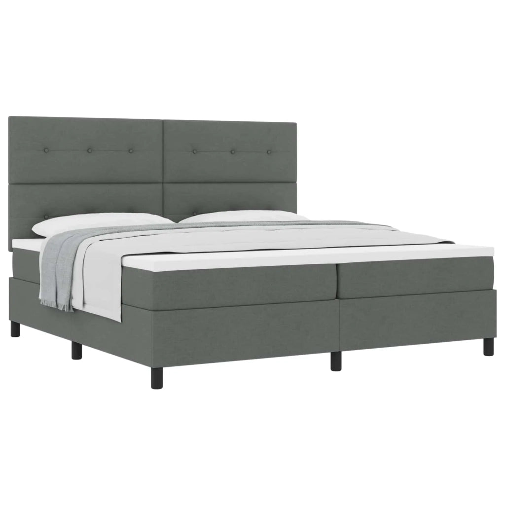 Letto a molle con materasso Grigio scuro 200 x 200 cm Tessuto 3339414