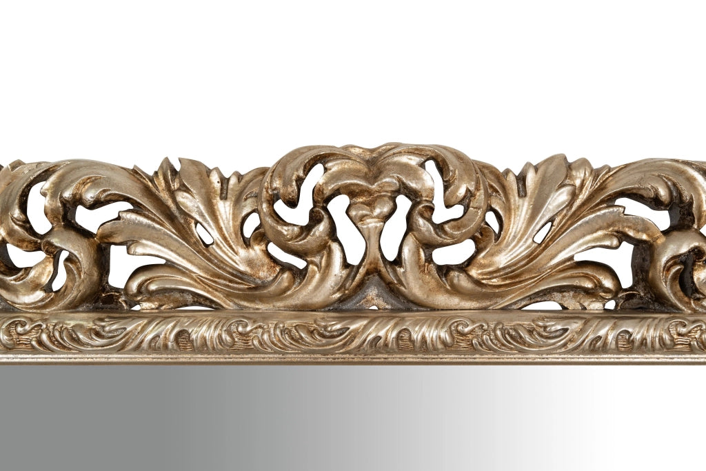 Biscottini SPECCHIERA DA PARETE IN LEGNO FINITURA FOGLIA ARGENTO ANTICATO MADE IN ITALY