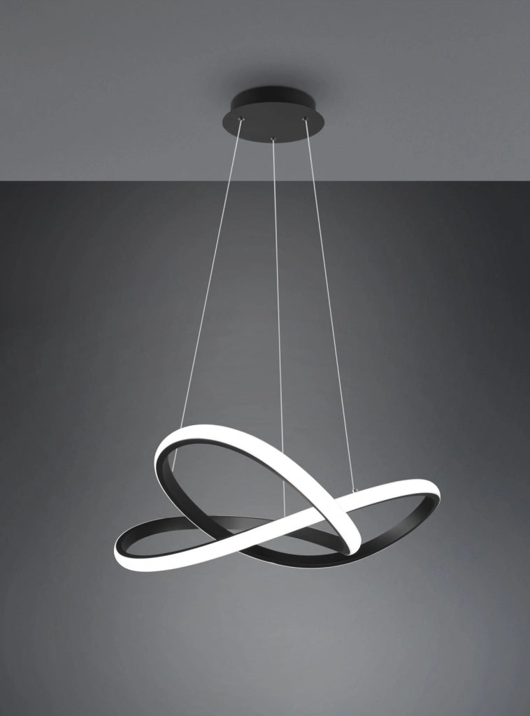 COURSE SOSPENSIONE LED 27,5W 3150lm, 4000K CERCHIO INFINITO ANTRACITE D. 60CM DIMMERABILE