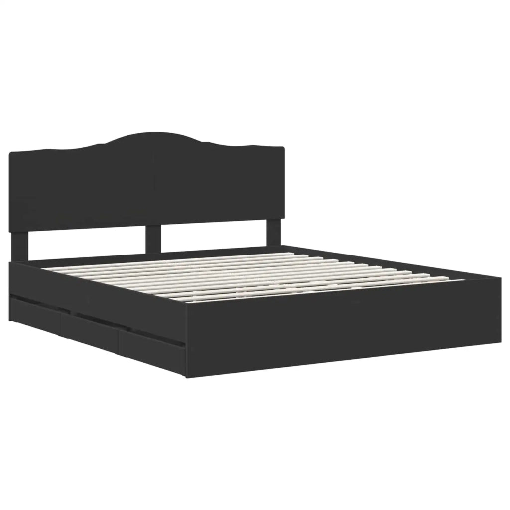 Struttura del letto Nero 200 x 200 cm Legno Ingegnerizzato