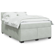 vidaXL Giroletto a Molle con Materasso Grigio Chiaro 160x200cm Velluto