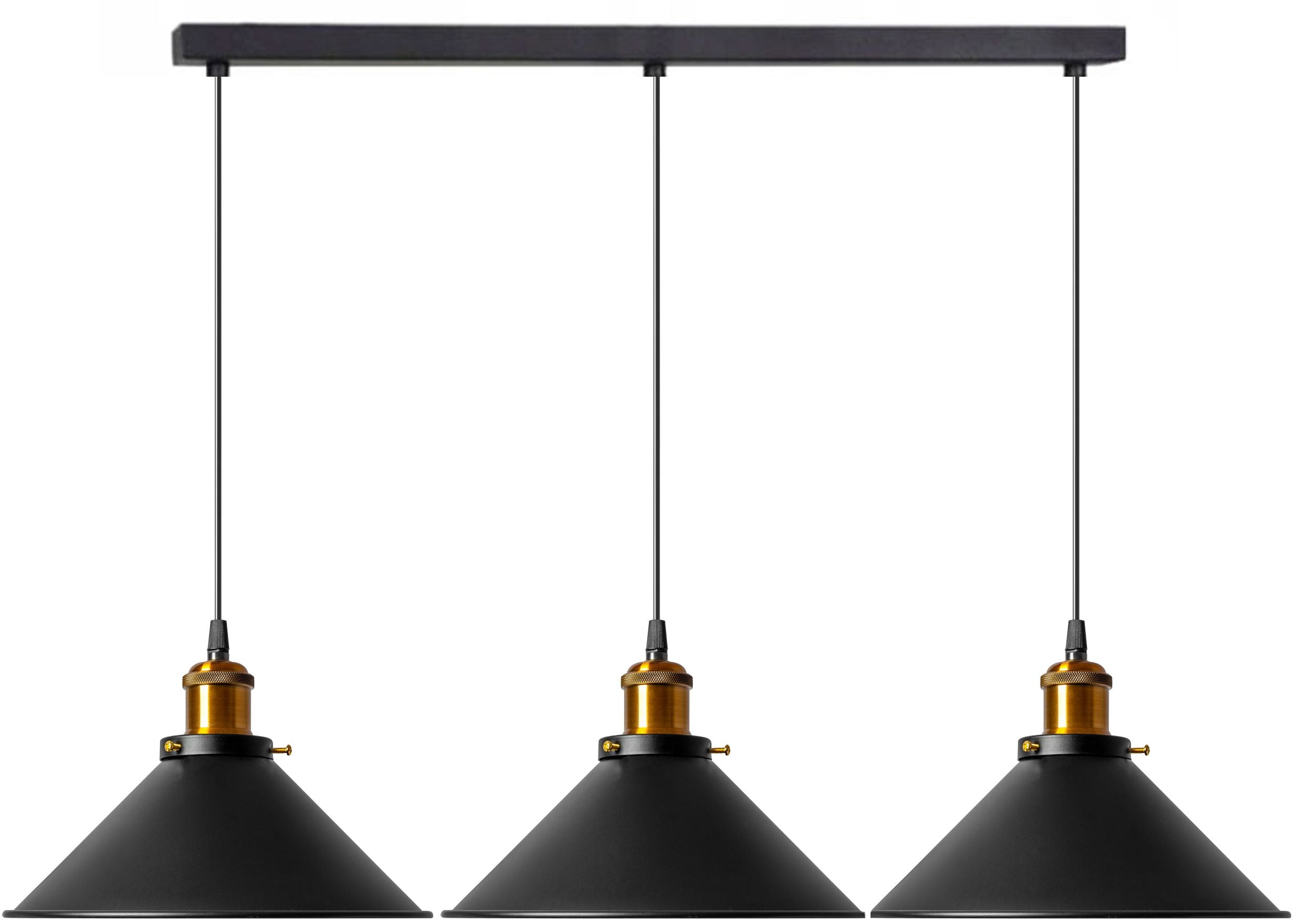 Lampada Da Soffitto Pensile Porto Black 3cp