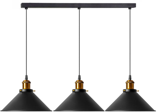 Lampada Da Soffitto Pensile Porto Black 3cp