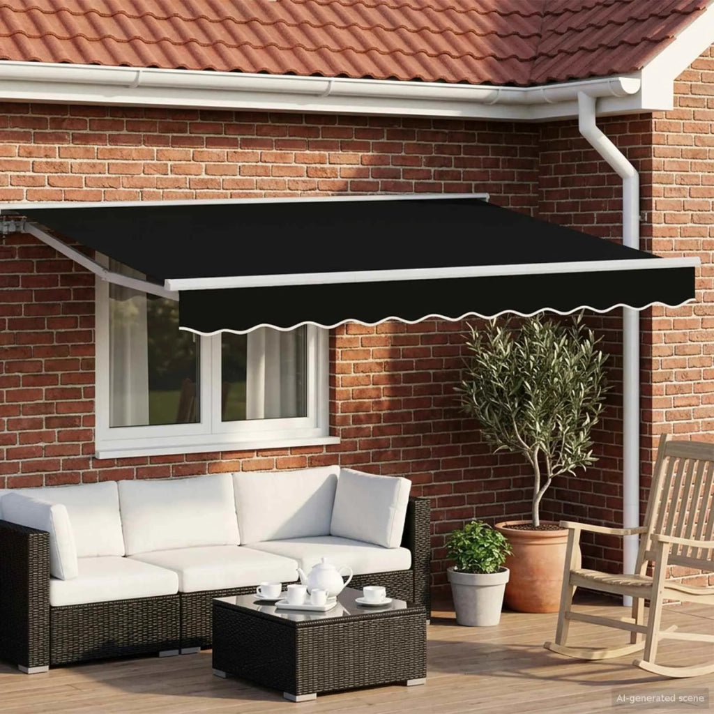 Tettuccio Elettrico Retrattile Nero e Bianco 3,5 x 2,5 m 3421800