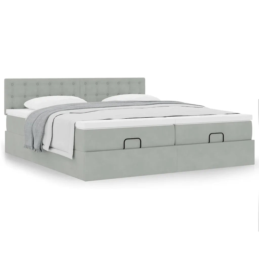 Struttura Letto Pouf con Materassi 180x200 cm Velluto 3312110
