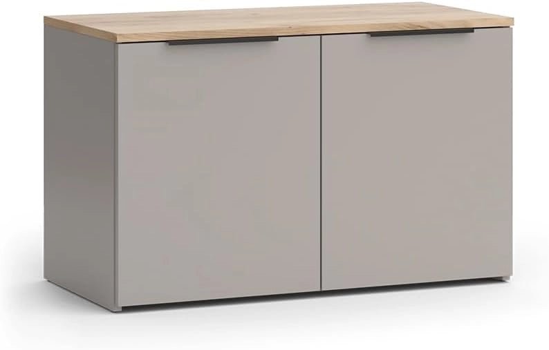 Credenza Wido, Verde, 80 x 50 cm con 2 porte, adatto per riporre abiti e oggetti per la casa