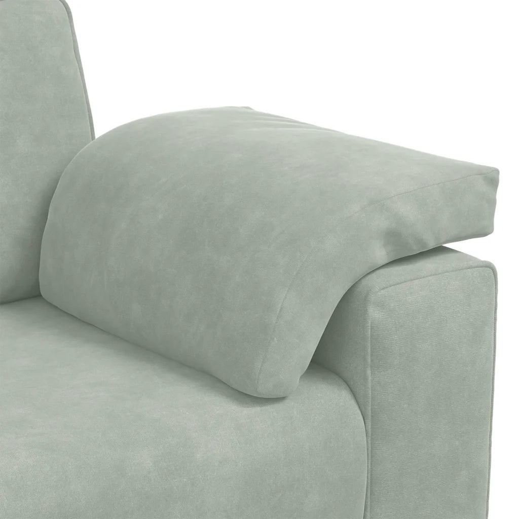 Divano Divanetto-Sofa Grigio Chiaro 120 cm in Velluto
