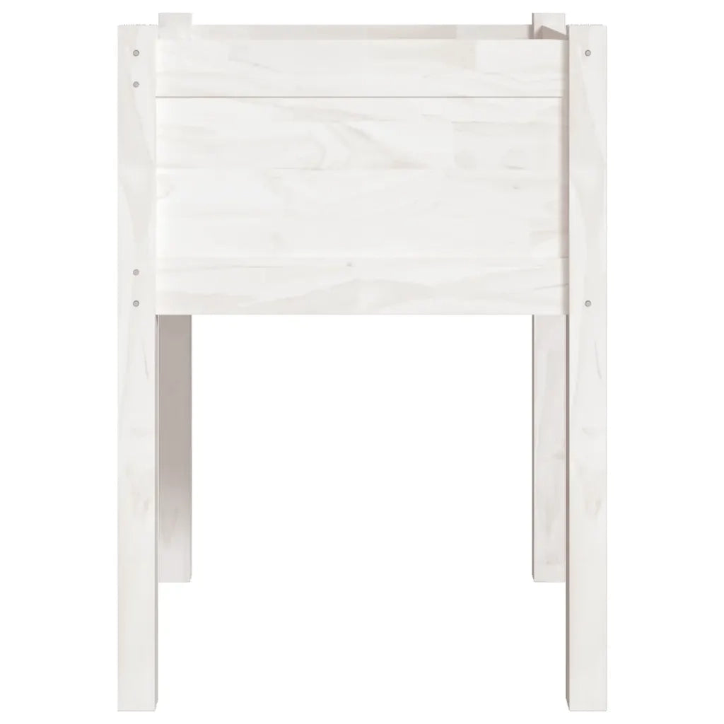 Fioriere da Giardino 2 pz Bianche 50x50x70 cm Massello di Pino 810802
