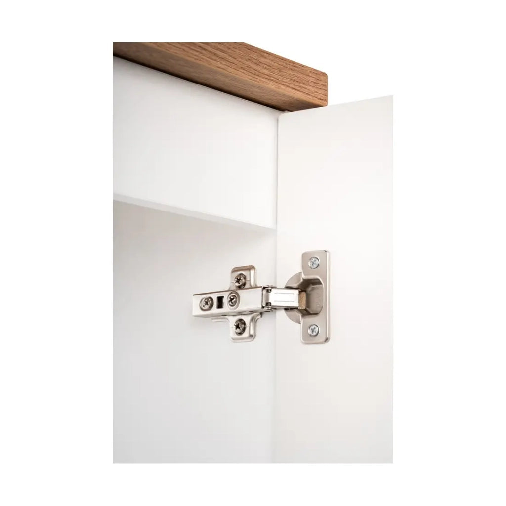 Ensemble VANO bianco 60cm: mobile sottolavabo con ante + piano per lavabo bianco + lavabo da appoggio scanalato bianco