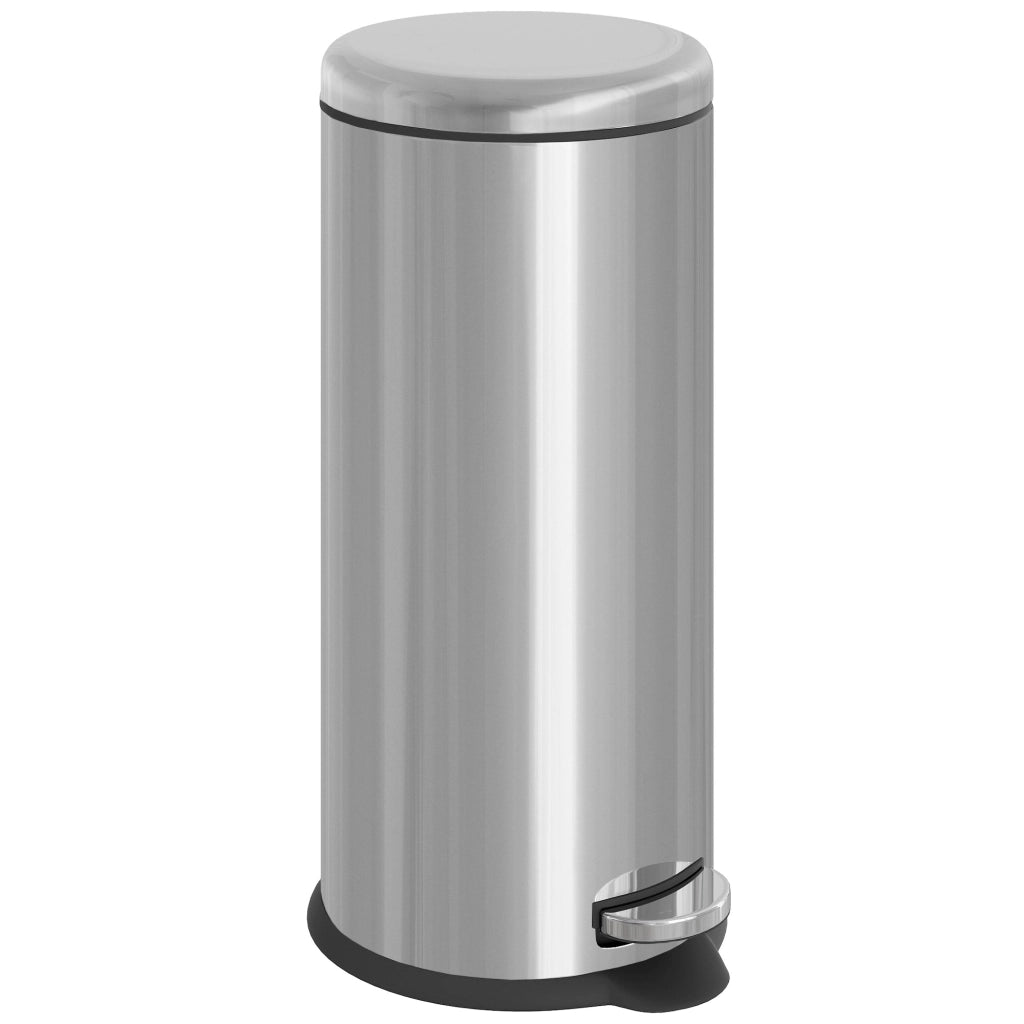 Cestino Pedale ¨C zephmum ¨C Acciaio Inox 30L 29.2x62.9 cm Argento