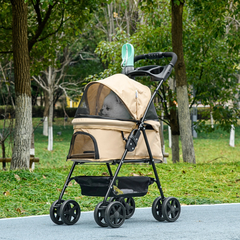 Carrello per Cani Pieghevole ¨C Zephmum ¨C Khaki 67x45x96 cm