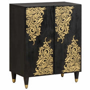 Credenza Nero 60 x 33 x 75 cm Legno di mango massello 4018810