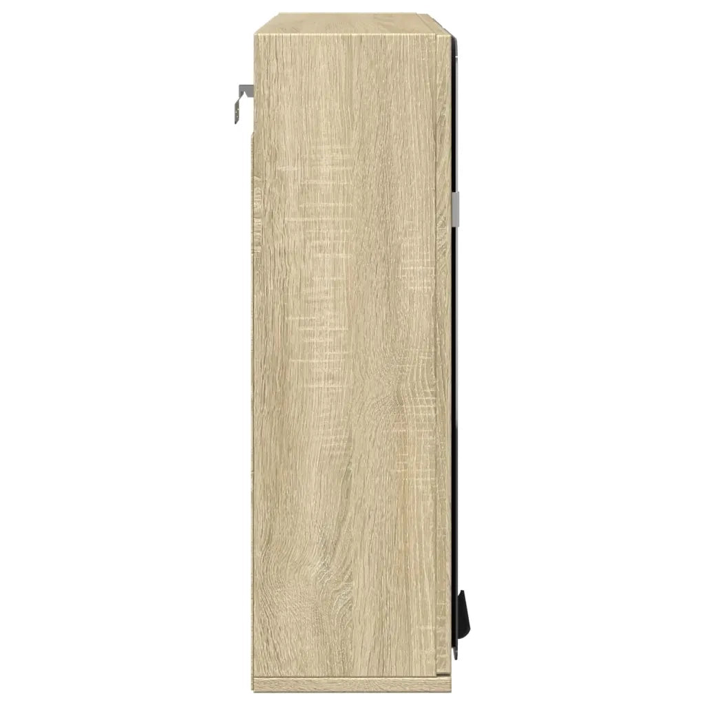 vidaXL Mobile Bagno con Specchio Rovere Sonoma 64,5x20x66,5 Truciolato