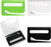 Snidatrice multifunzionale per buste con scala e lente di ingrandimento - 3 pezzi Snidatrici per buste in nero verde bianco - Contenitore di archiviazione per attrezzature per ufficio e casa