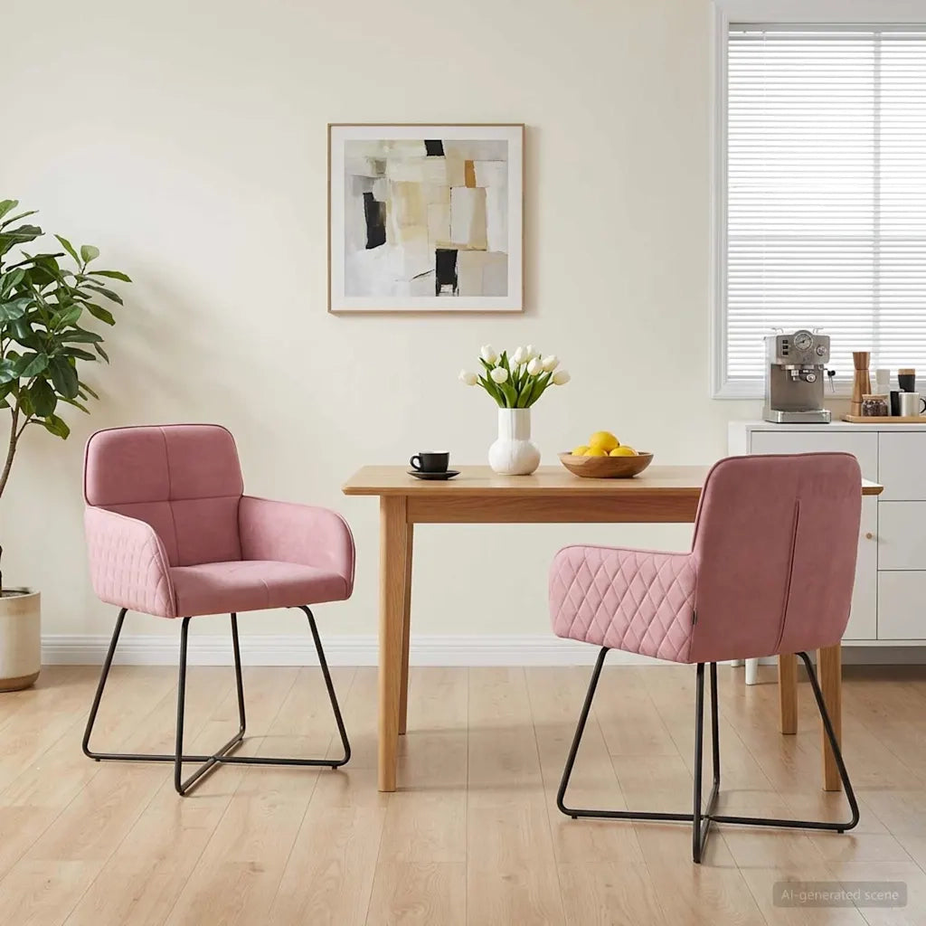 Sedie da pranzo 2 pz Velluto Rosa 59 x 56,5 x 86 cm 42034296