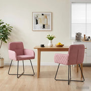 Sedie da pranzo 2 pz Velluto Rosa 59 x 56,5 x 86 cm 42034296