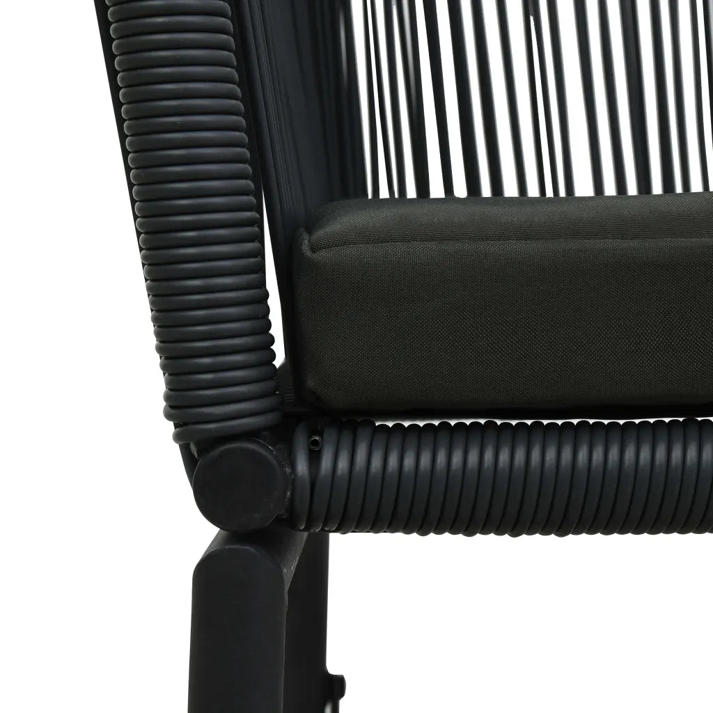 Set da Bistrot 3 pz con Cuscini in Polyrattan Nero   cod mxl 35457