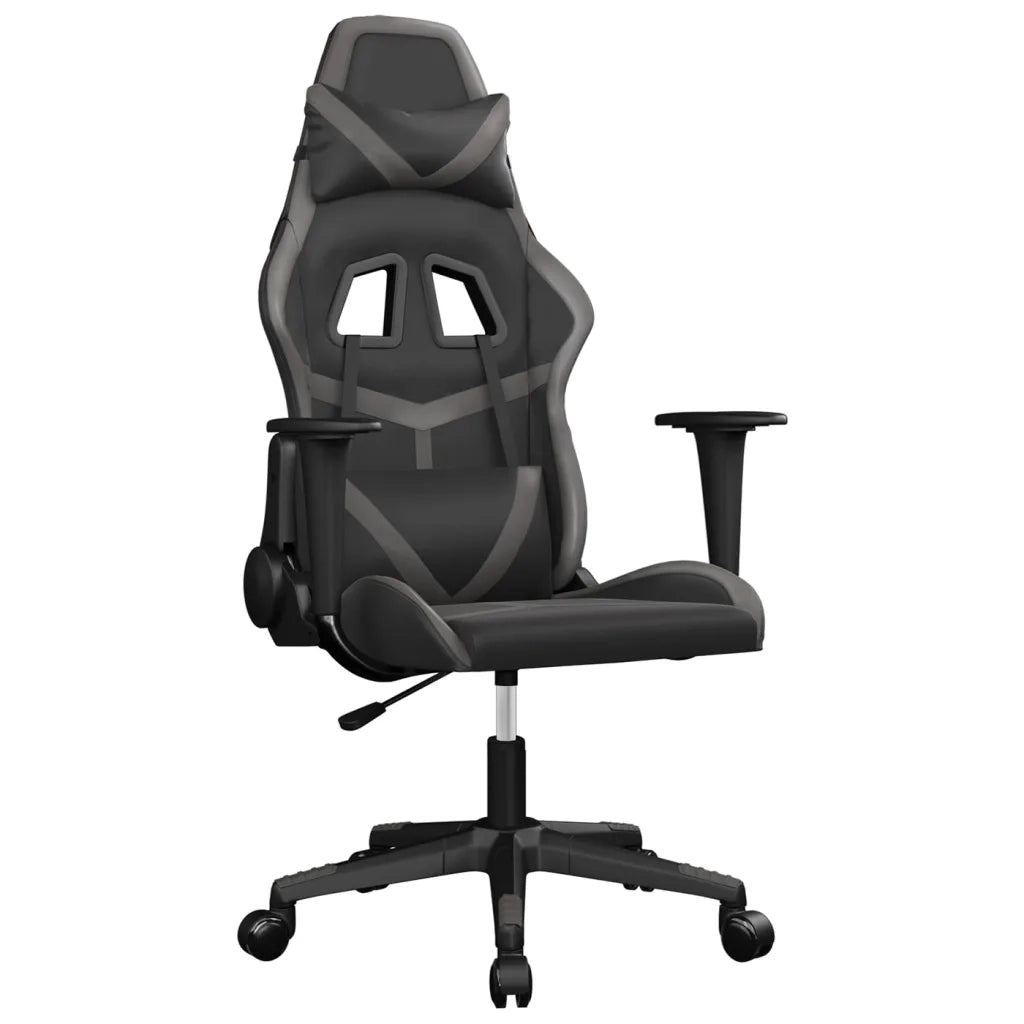 vidaXL Sedia da Gaming Nera e Grigia in Similpelle