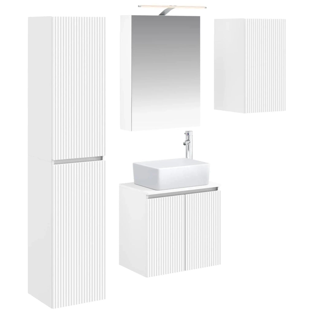 Set di Armadi da Bagno 5 pcs Bianco 50 x 14,5 x 70 cm 3407311