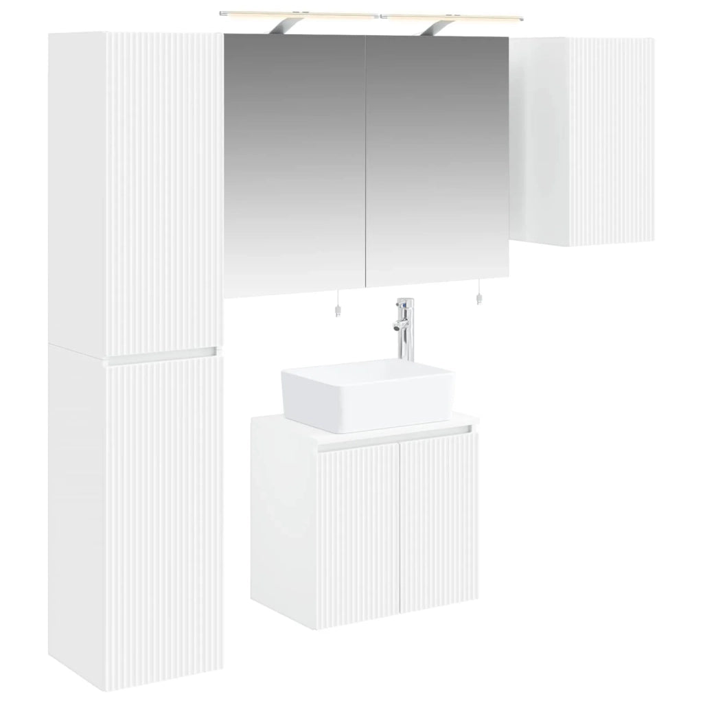 Set di Armadi da Bagno 5 pcs Bianco 50 x 14,5 x 70 cm 3407311