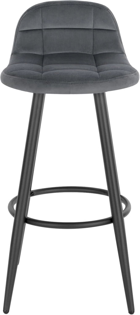WOLTU Sgabello da Bar Moderno, Sedia Alta da Cucina con Schienale e Poggiapiedi, Seduta Imbottita, Sgabello in Velluto e Metallo, Altezza Seduta 70cm, Grigio Scuro BH364dgr-1