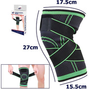 Trade Shop - Ginocchiera Fascia Elastica Anallergica Lavabile Per Traumi Fitness Sport Verde -
