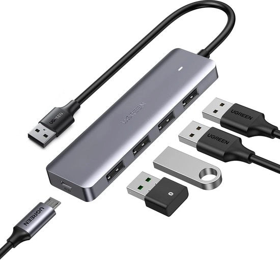 Hub USB 3.0 con 4 Porte e Alimentatore - Datadock per PS5, PS4, Xbox e PC
