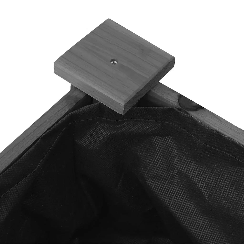 Fioriera | Cassetta per fiori | Vaso Ruote e Fodera Grigia 71x37x80cm Legno Massello Abete