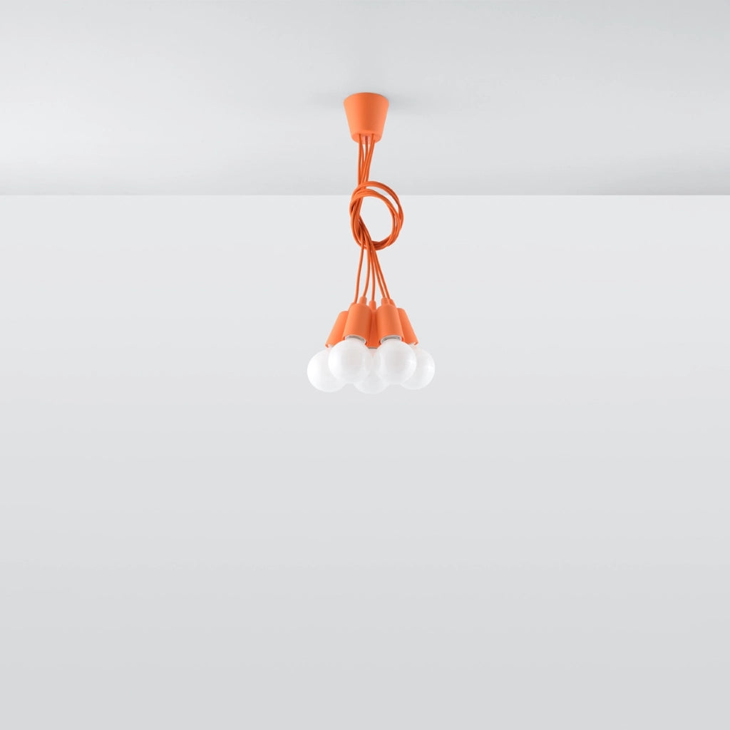 Lampada a sospensione DIEGO 5 arancione