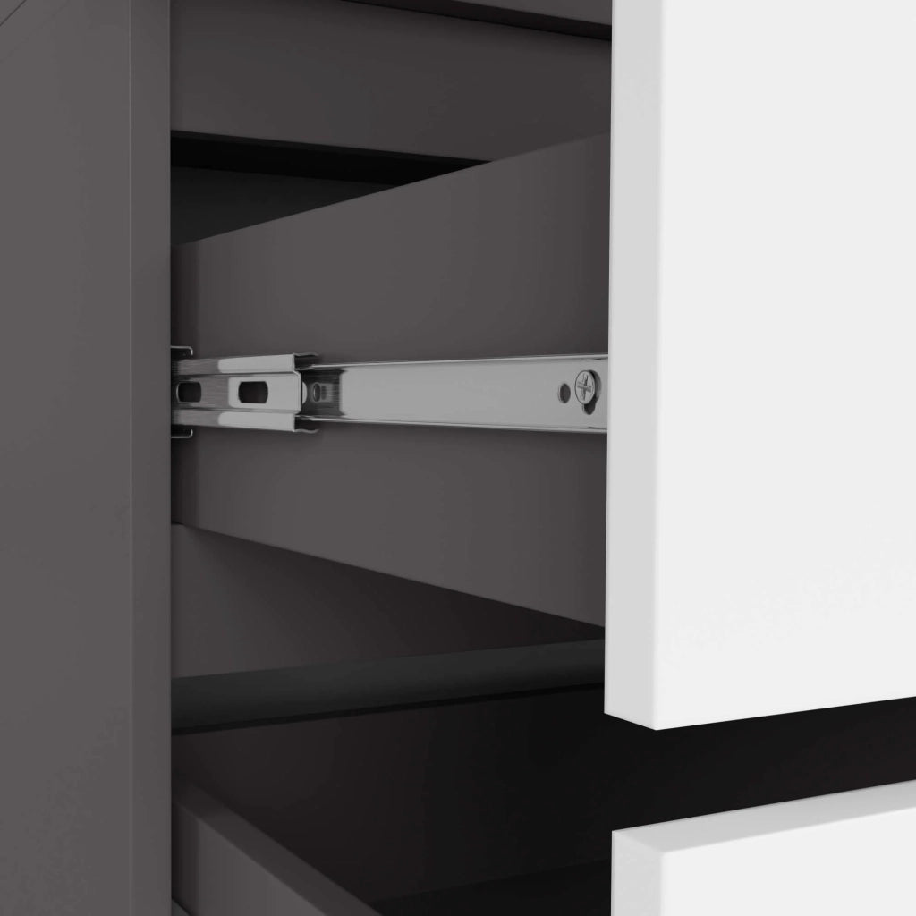 Armadio AKORD S90 Grigia Grafite 90 cm 2 ante 2 cassetti inserto frontale Bianco 90x51x180 cm
