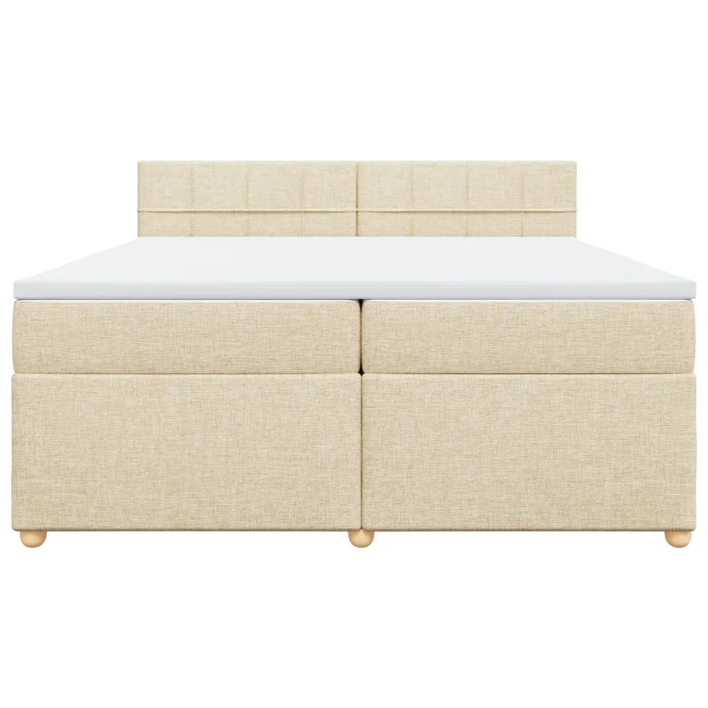 Giroletto a Molle con Materasso Crema 200x200 cm in Tessuto
