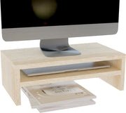 Sostegno Ergonomico per Monitor a Doppio Livello con Spazio di Ripostiglio per Ufficio e Casa