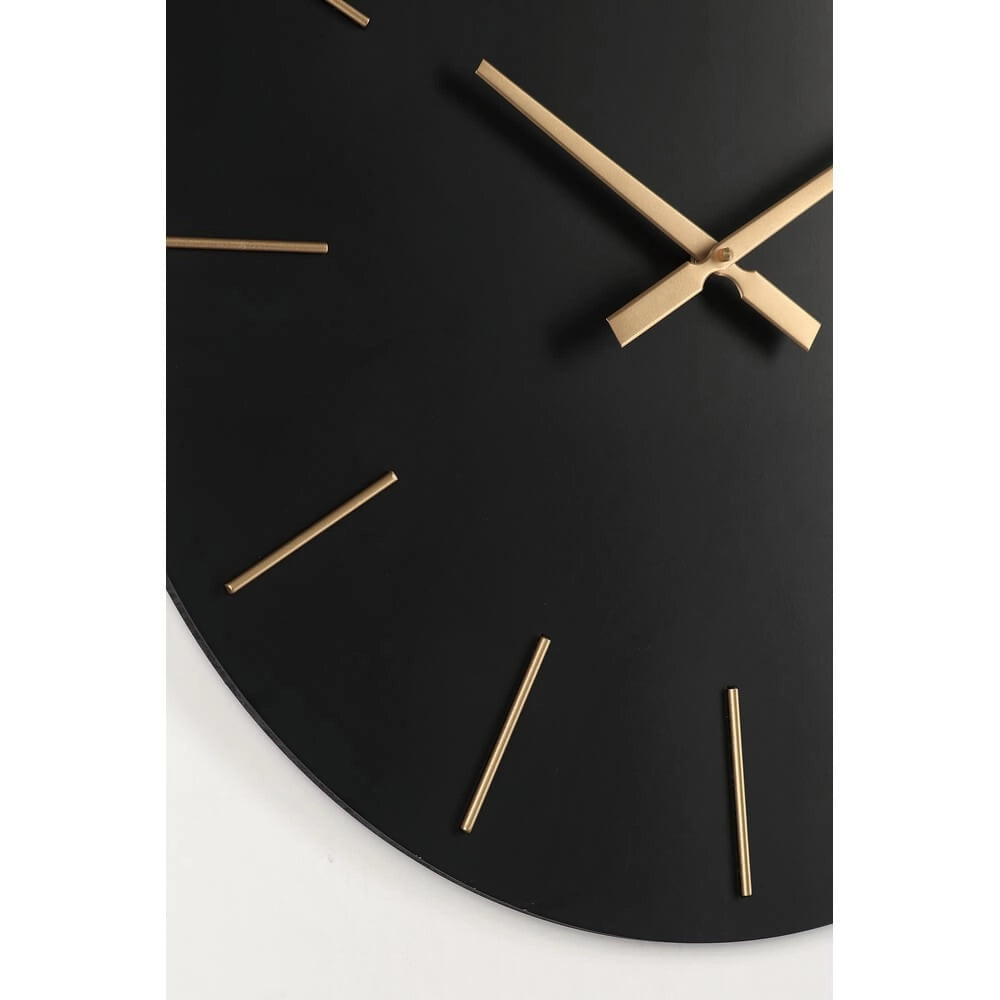 Orologio da Parete Rotondo in MDF con Dettagli Dorati 60cm - TIME
