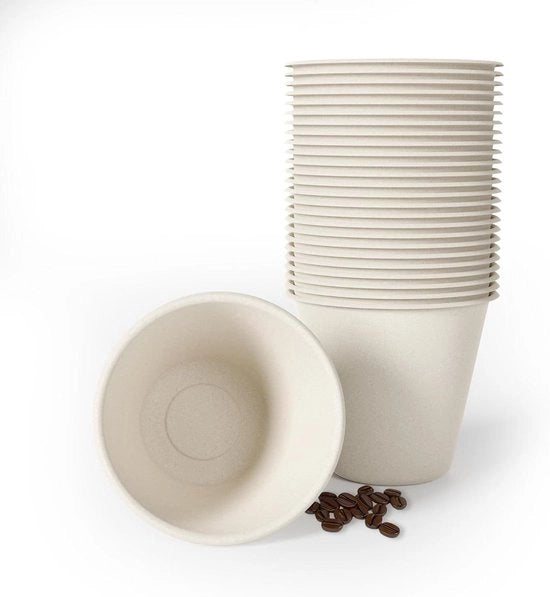 200 bicchieri per caffè - bicchieri di servizio per caffè in bagasse - biodegradabili - compostabili - per espresso e salse - spezie.