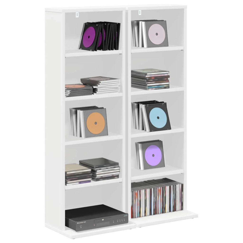Mobile per CD 2 pz Bianco 33 x 23,5 x 97,5 cm 8012691