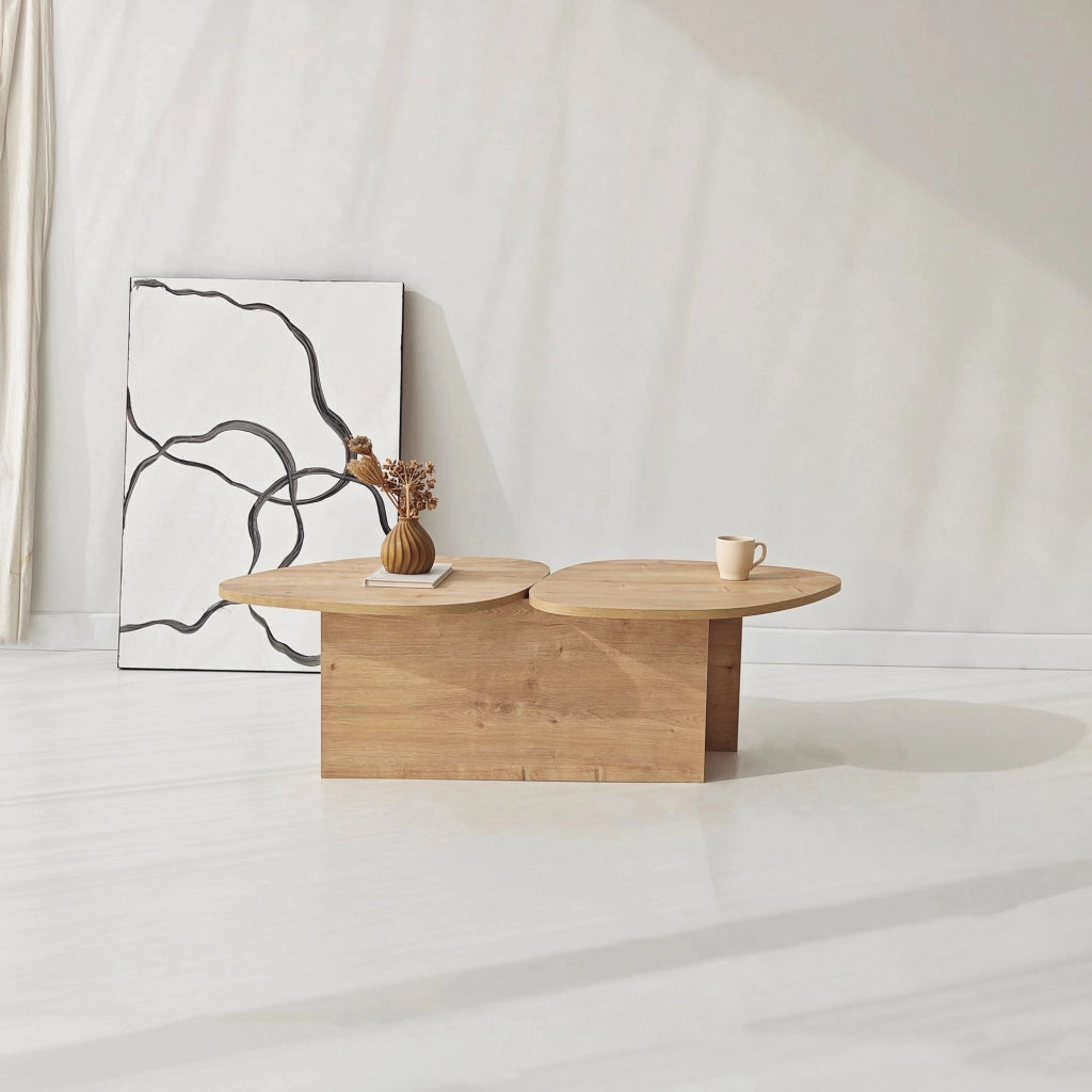Tavolino in legno "Stones" 125 x 60 x 38 cm - Rovere zaffiro