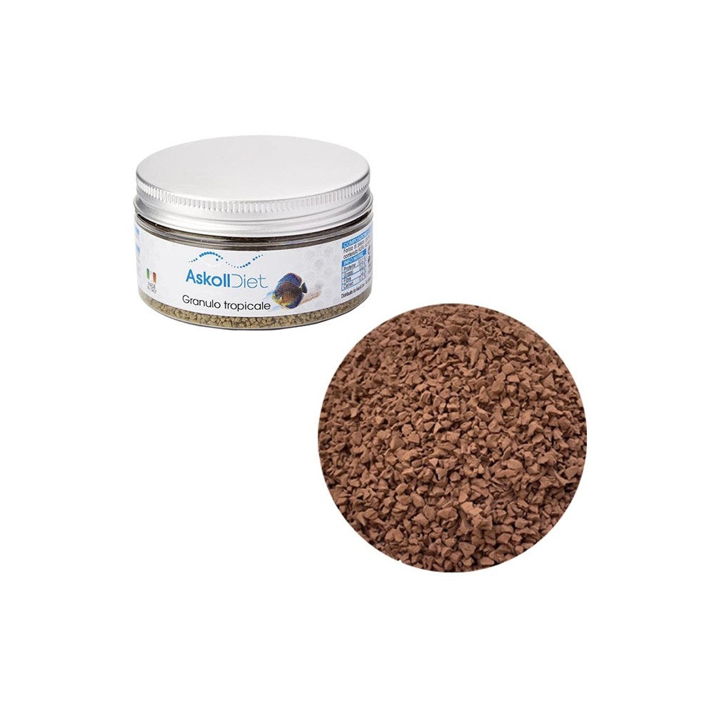 Askoll Diet Granulo Tropicale - Alimento completo per tutti i pesci tropicali ornamentali di acqua dolce e marina Formato: 100 ml