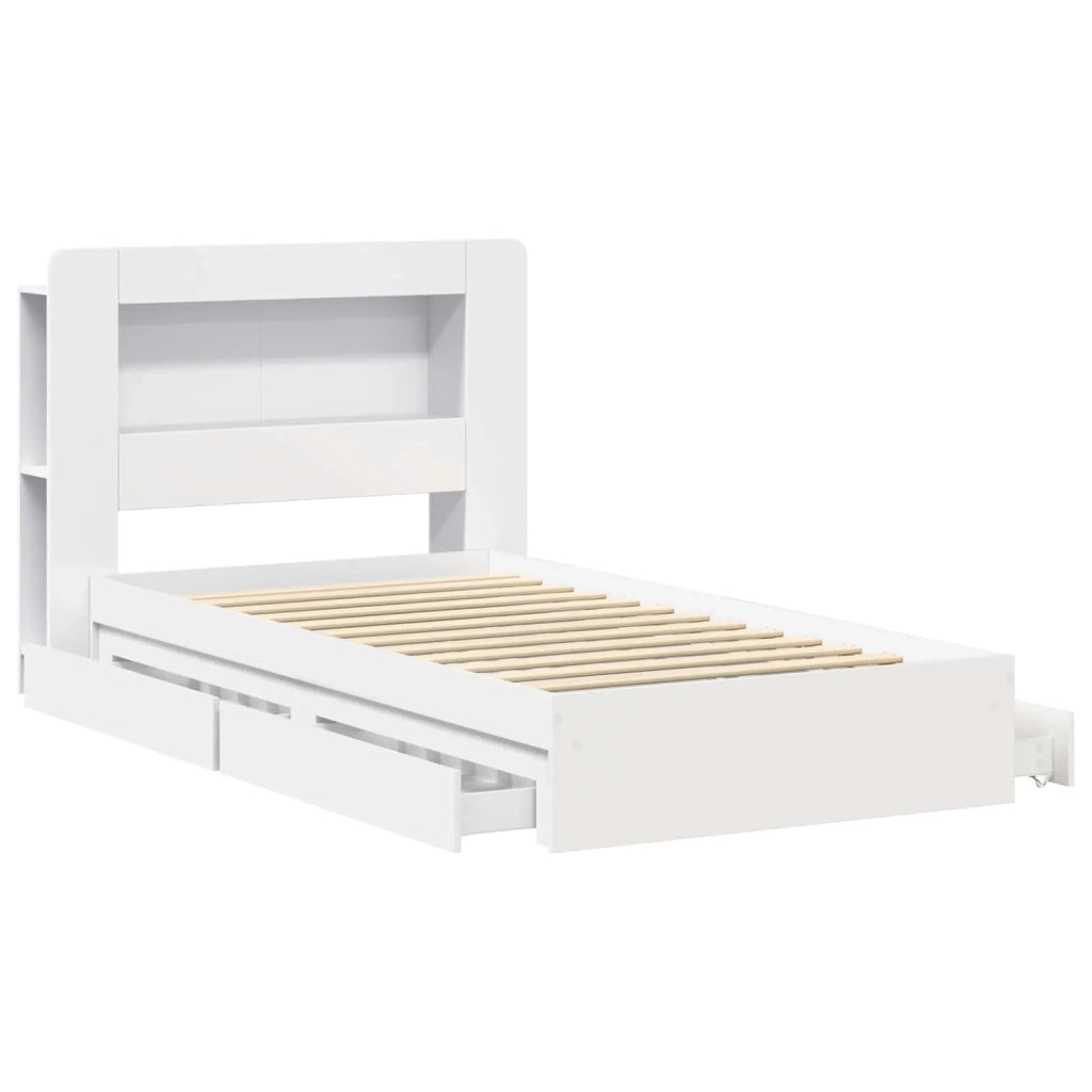 Telaio del letto con storage con cassetto Bianco 80 x 200 cm 3433623